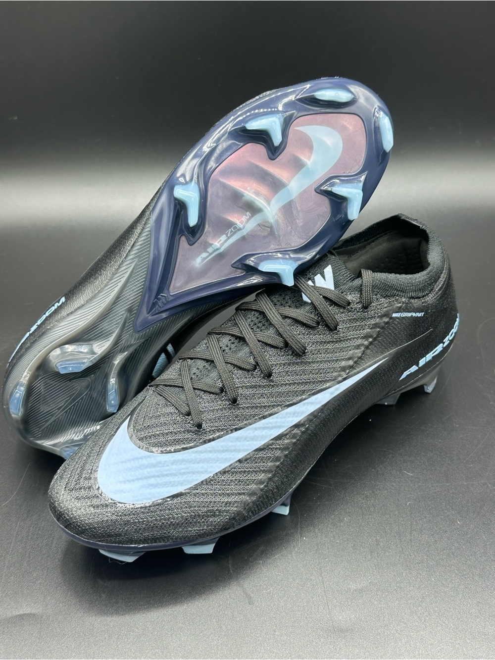 Nike Zoom Vapor 16 Elite FG Black Ice Blue FQ1457 001 Men's